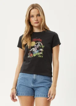 Tees & Shirts<Afends Greetings  - Regular Tee Stone Black
