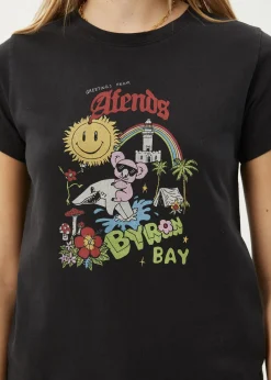 Tees & Shirts<Afends Greetings - Regular Tee Stone Black