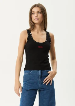 Sleeveless<Afends Hardware - Rib Singlet Black