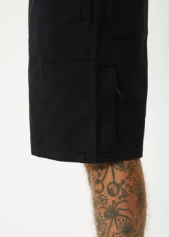 Shorts<Afends Harper  - Canvas Workwear Short 22" Black