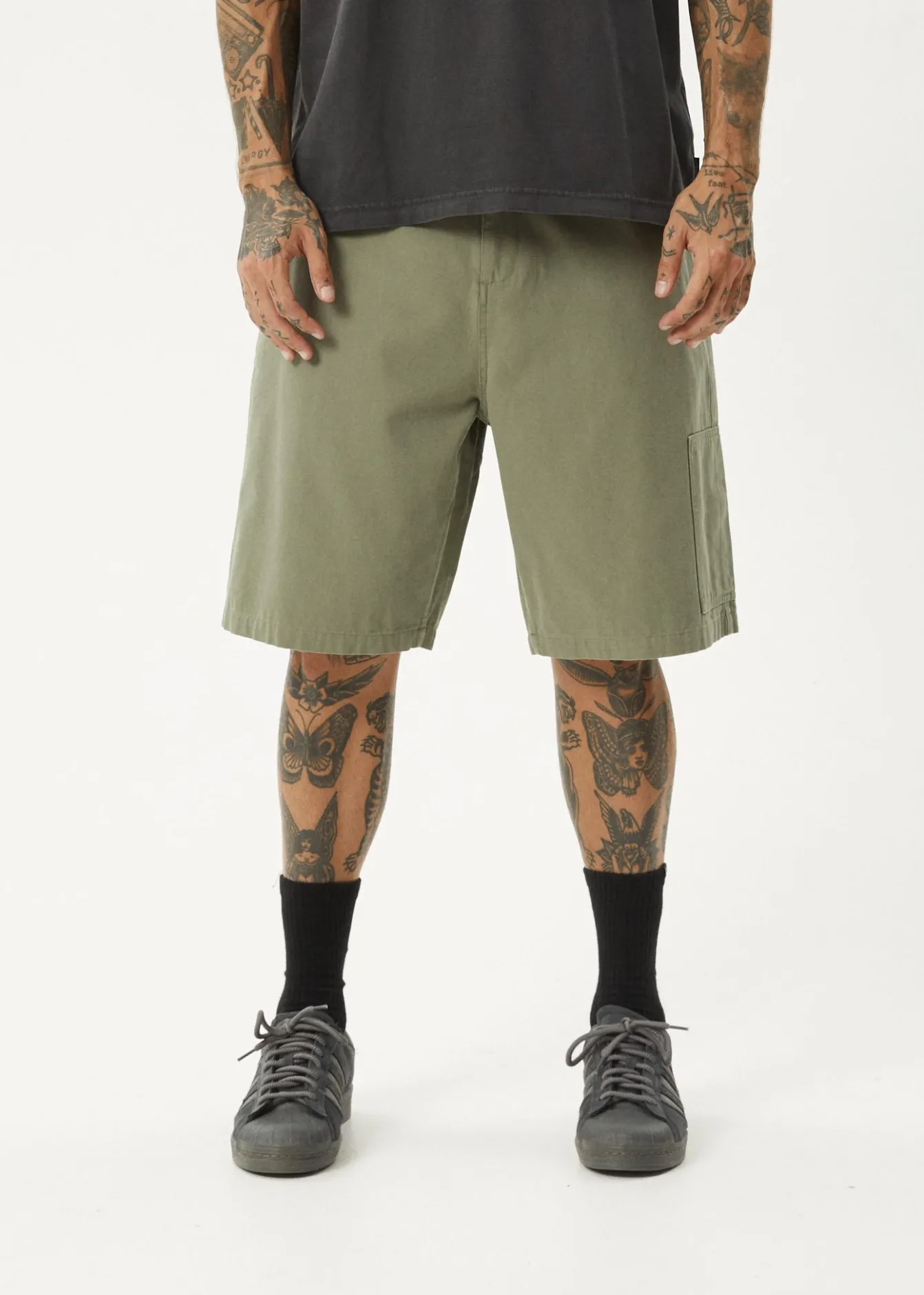 Shorts<Afends Harper - Canvas Workwear Short 22" Olive