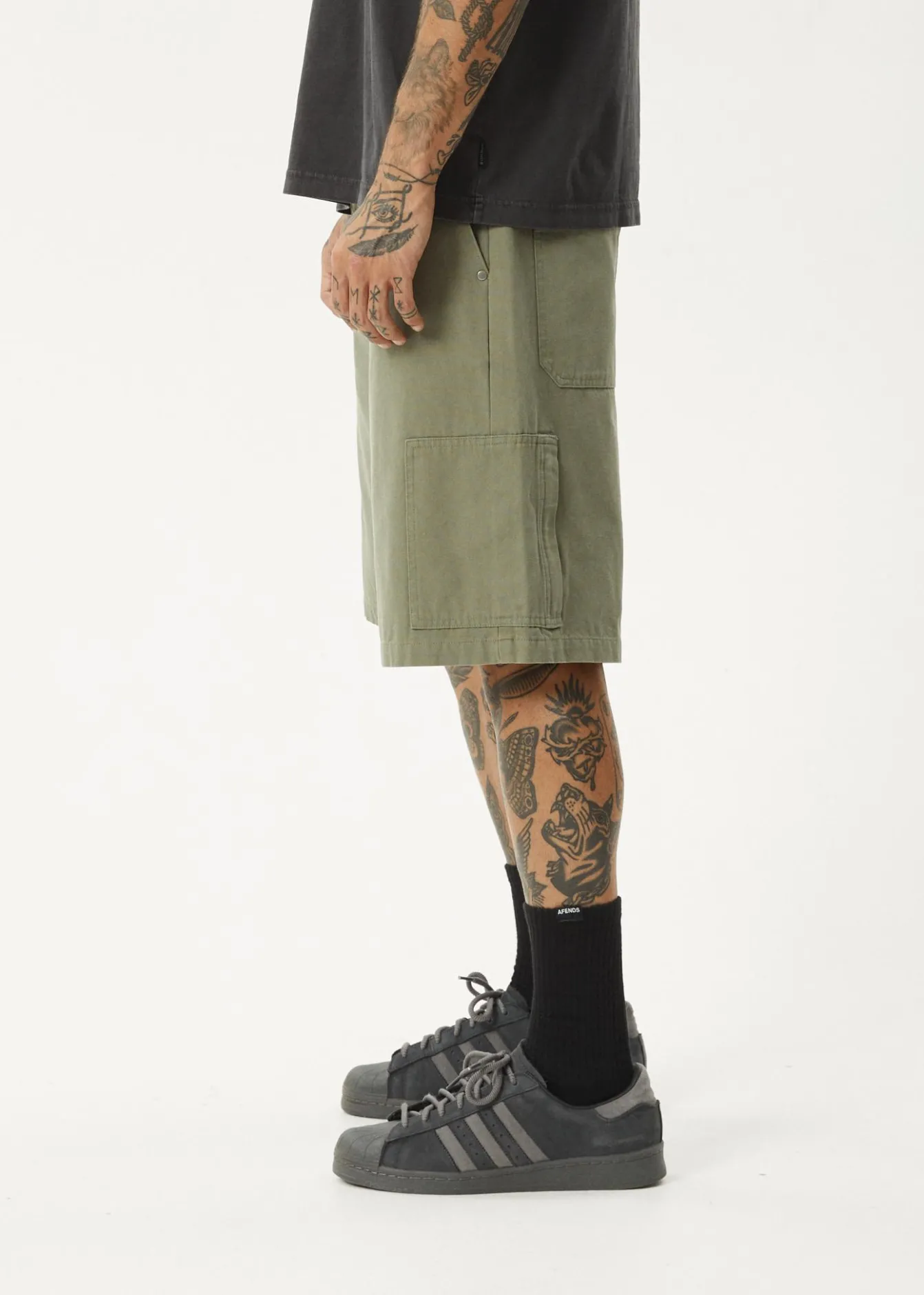 Shorts<Afends Harper - Canvas Workwear Short 22" Olive