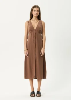 Dresses<Afends Hartley  - Maxi Dress Cinnamon