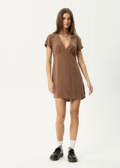 Dresses<Afends Hartley  - Mini Dress Cinnamon