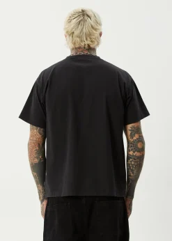 T-Shirts|Tees & Shirts<Afends Heavy Petal - Heavyweight Boxy Tee Stone Black