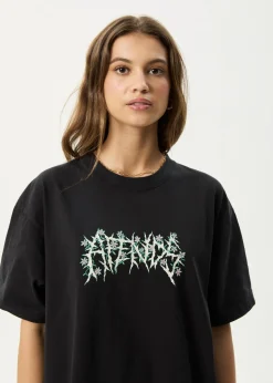 T-Shirts|Tees & Shirts<Afends Heavy Petal - Heavyweight Boxy Tee Stone Black