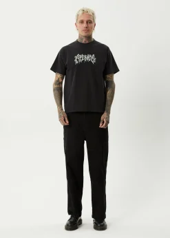 T-Shirts|Tees & Shirts<Afends Heavy Petal - Heavyweight Boxy Tee Stone Black