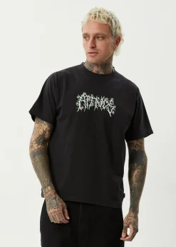 T-Shirts|Tees & Shirts<Afends Heavy Petal - Heavyweight Boxy Tee Stone Black