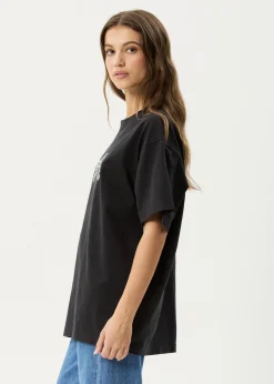 T-Shirts|Tees & Shirts<Afends Heavy Petal - Heavyweight Boxy Tee Stone Black