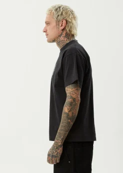 T-Shirts|Tees & Shirts<Afends Heavy Petal - Heavyweight Boxy Tee Stone Black