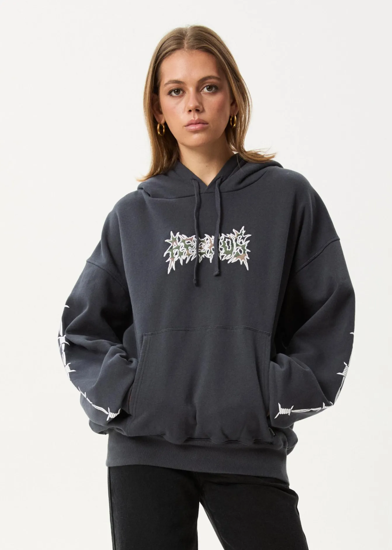 Sweaters & Hoodies|Outerwear<Afends Hidden - Boxy Hoodie Charcoal