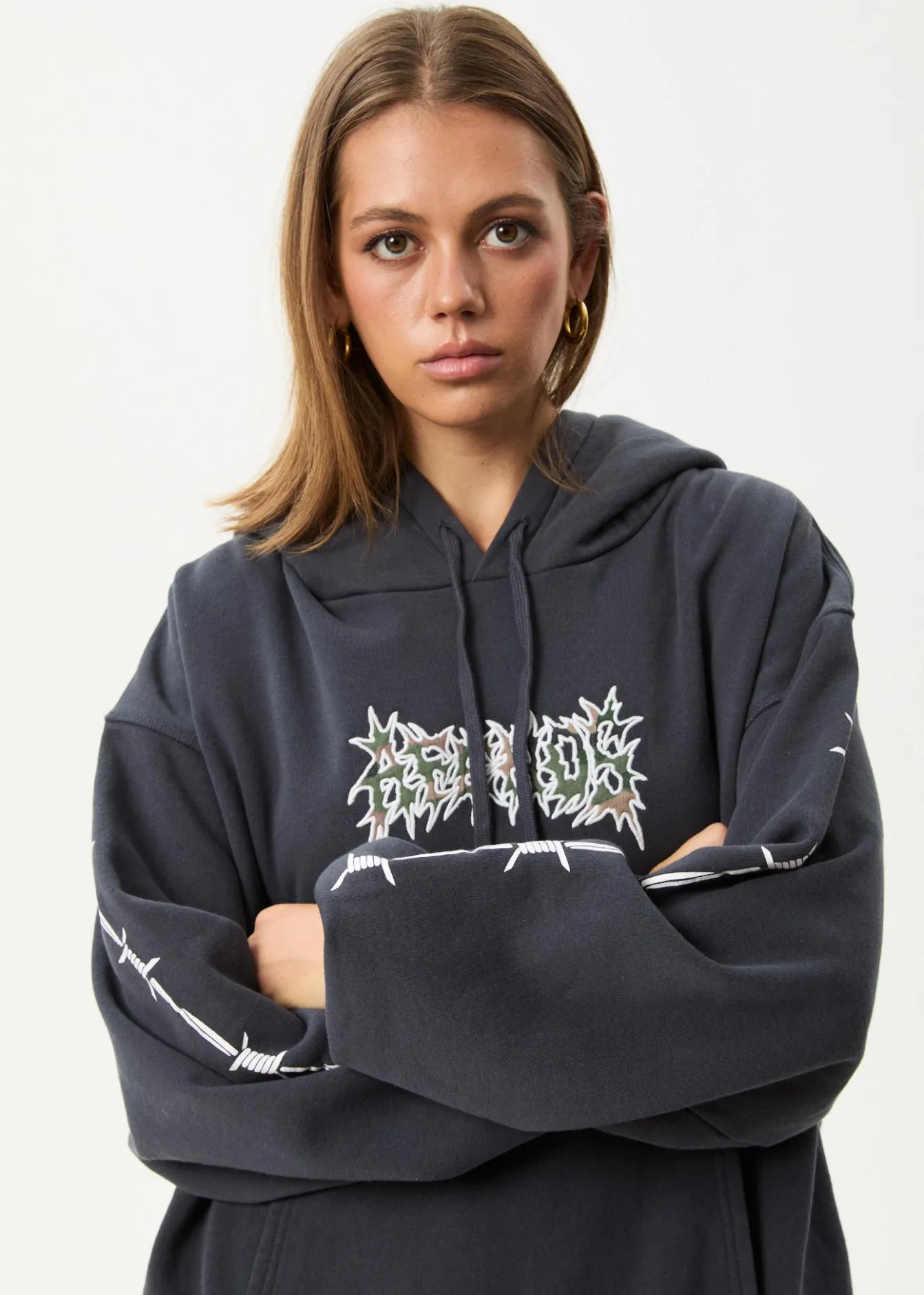 Sweaters & Hoodies|Outerwear<Afends Hidden - Boxy Hoodie Charcoal