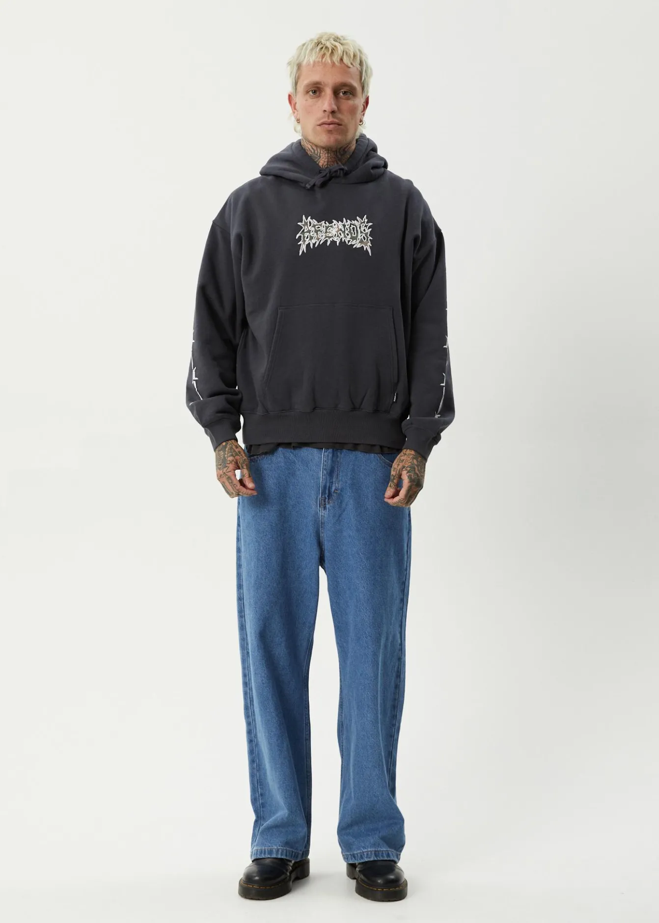 Sweaters & Hoodies|Outerwear<Afends Hidden - Boxy Hoodie Charcoal