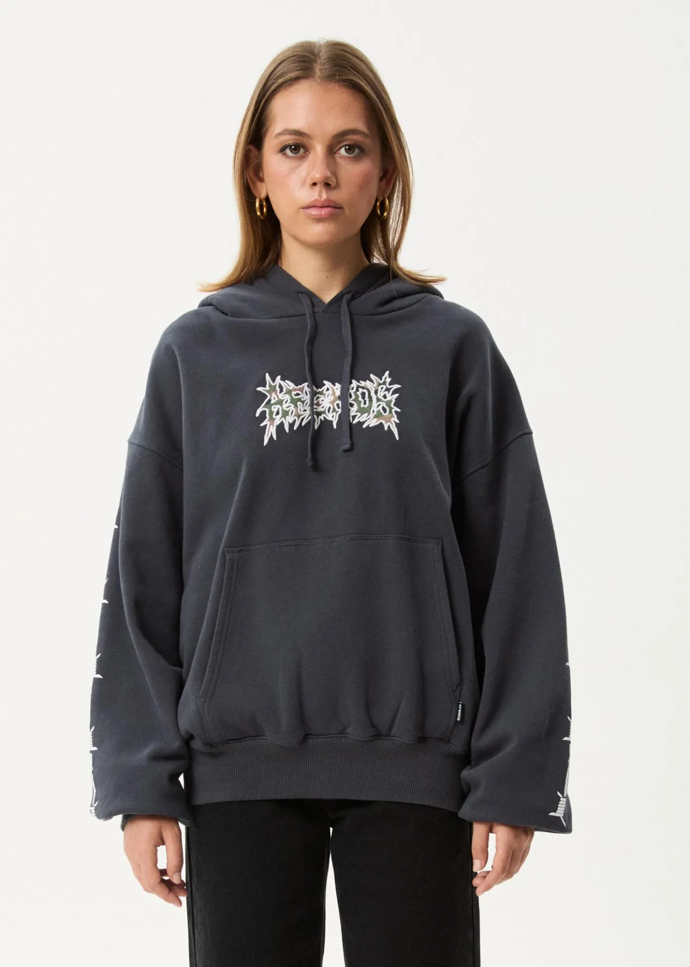 Sweaters & Hoodies|Outerwear<Afends Hidden - Boxy Hoodie Charcoal