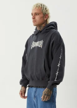 Sweaters & Hoodies|Outerwear<Afends Hidden - Boxy Hoodie Charcoal