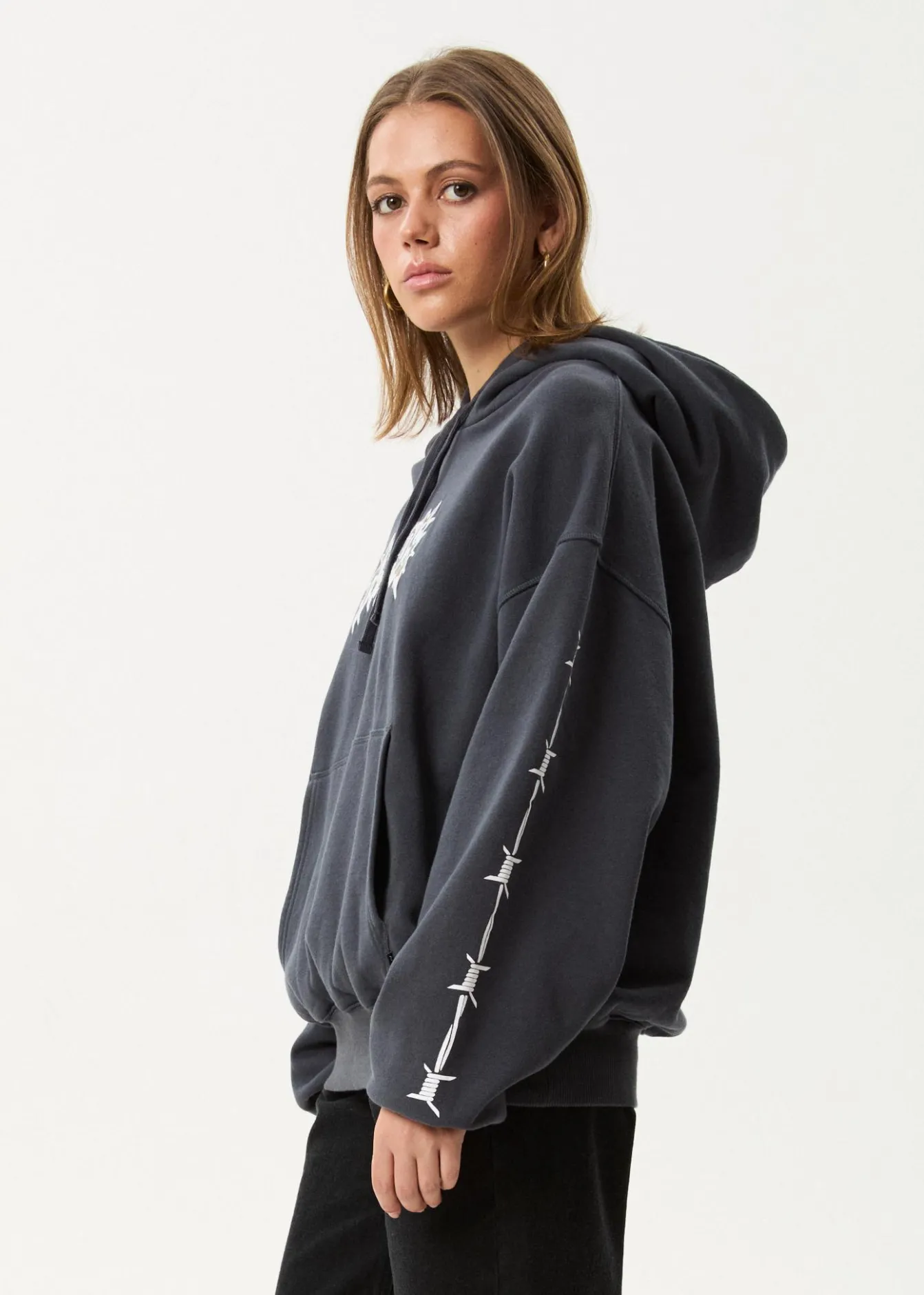 Sweaters & Hoodies|Outerwear<Afends Hidden - Boxy Hoodie Charcoal