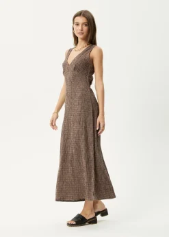 Dresses<Afends Hometown - Seersucker Maxi Dress Coffee