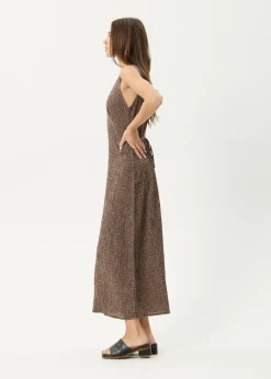 Dresses<Afends Hometown - Seersucker Maxi Dress Coffee
