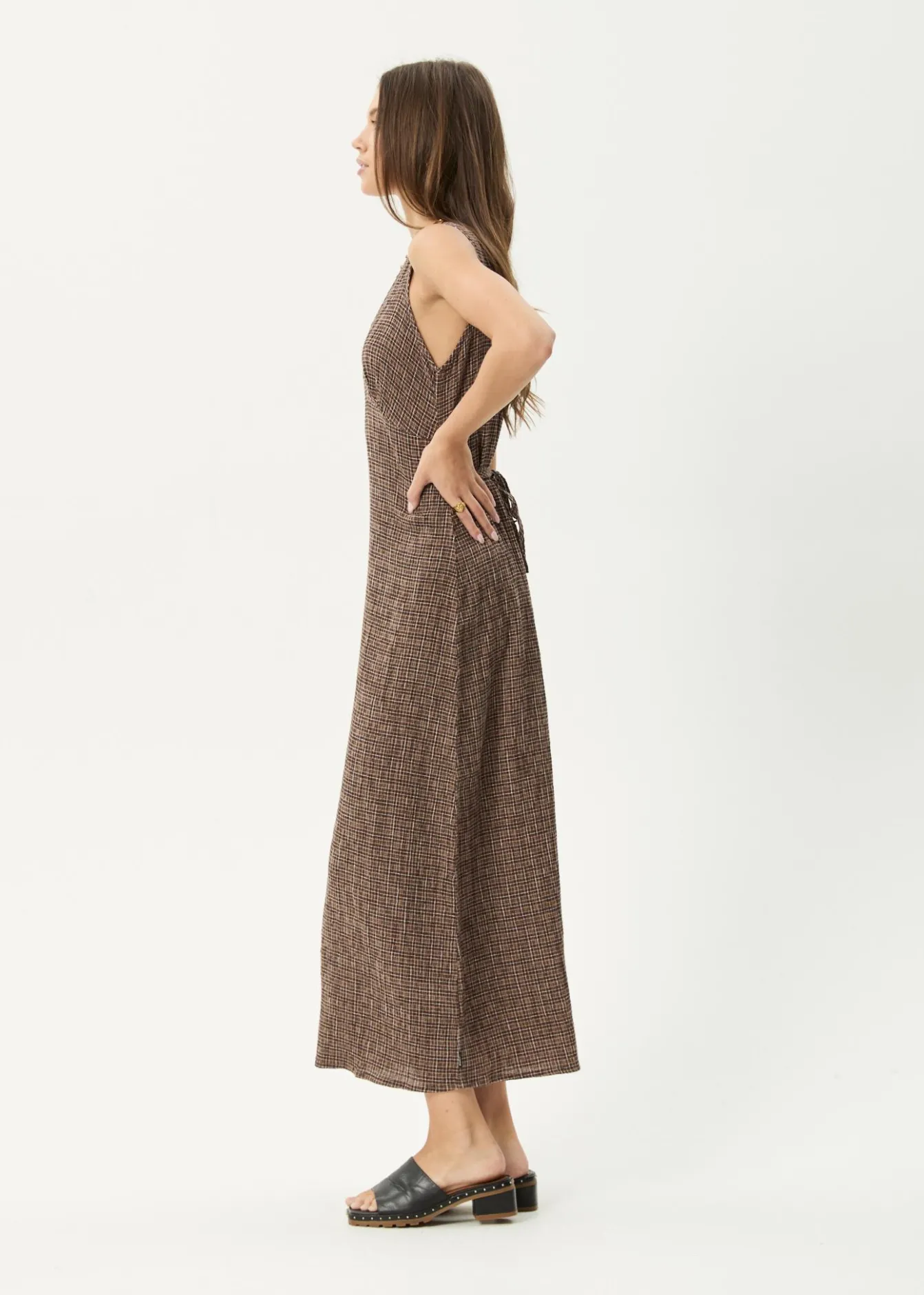 Dresses<Afends Hometown - Seersucker Maxi Dress Coffee