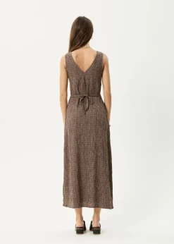 Dresses<Afends Hometown - Seersucker Maxi Dress Coffee