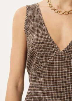 Dresses<Afends Hometown - Seersucker Maxi Dress Coffee