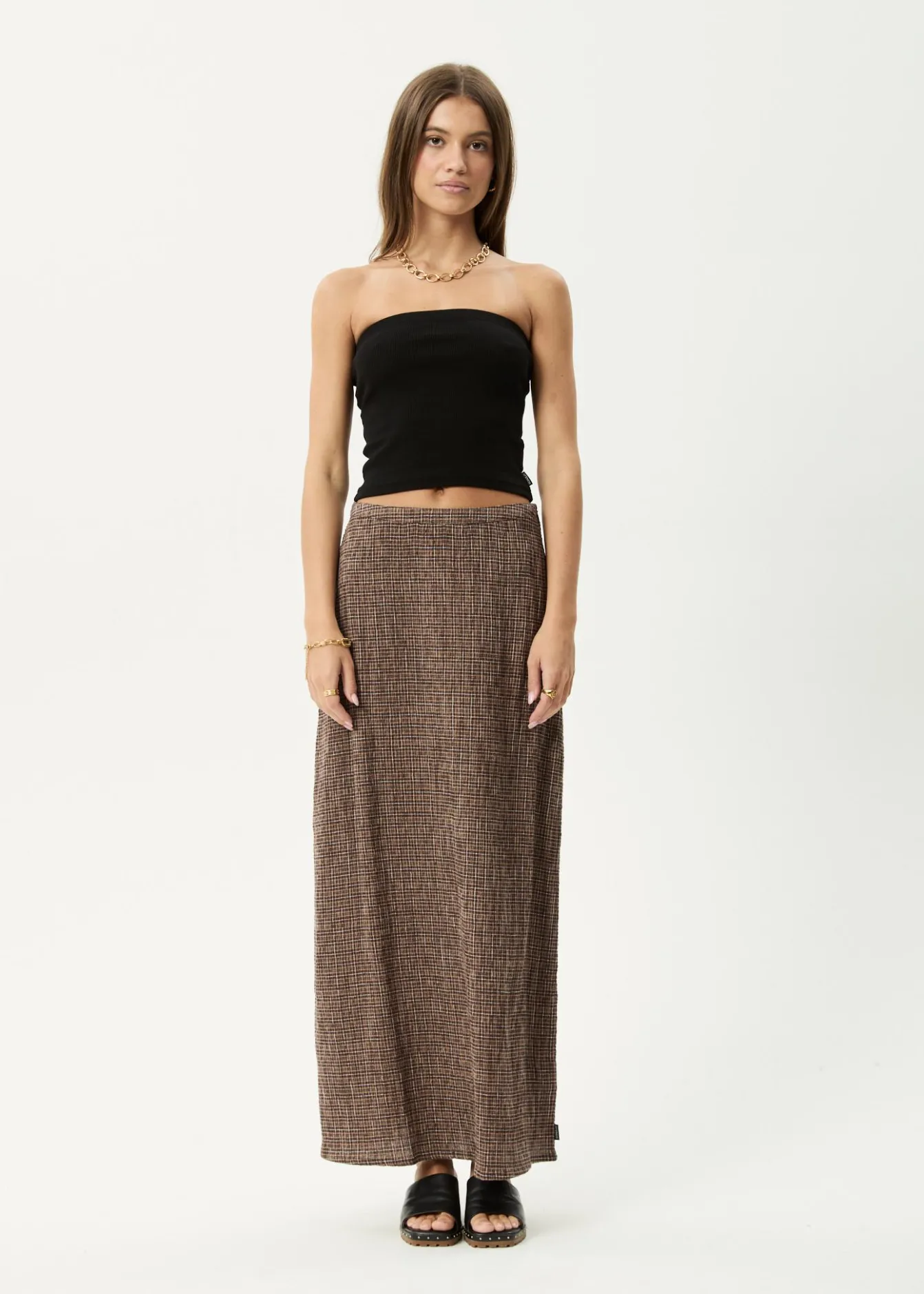 Skirts<Afends Hometown - Seersucker Maxi Skirt Coffee