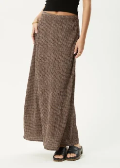 Skirts<Afends Hometown - Seersucker Maxi Skirt Coffee