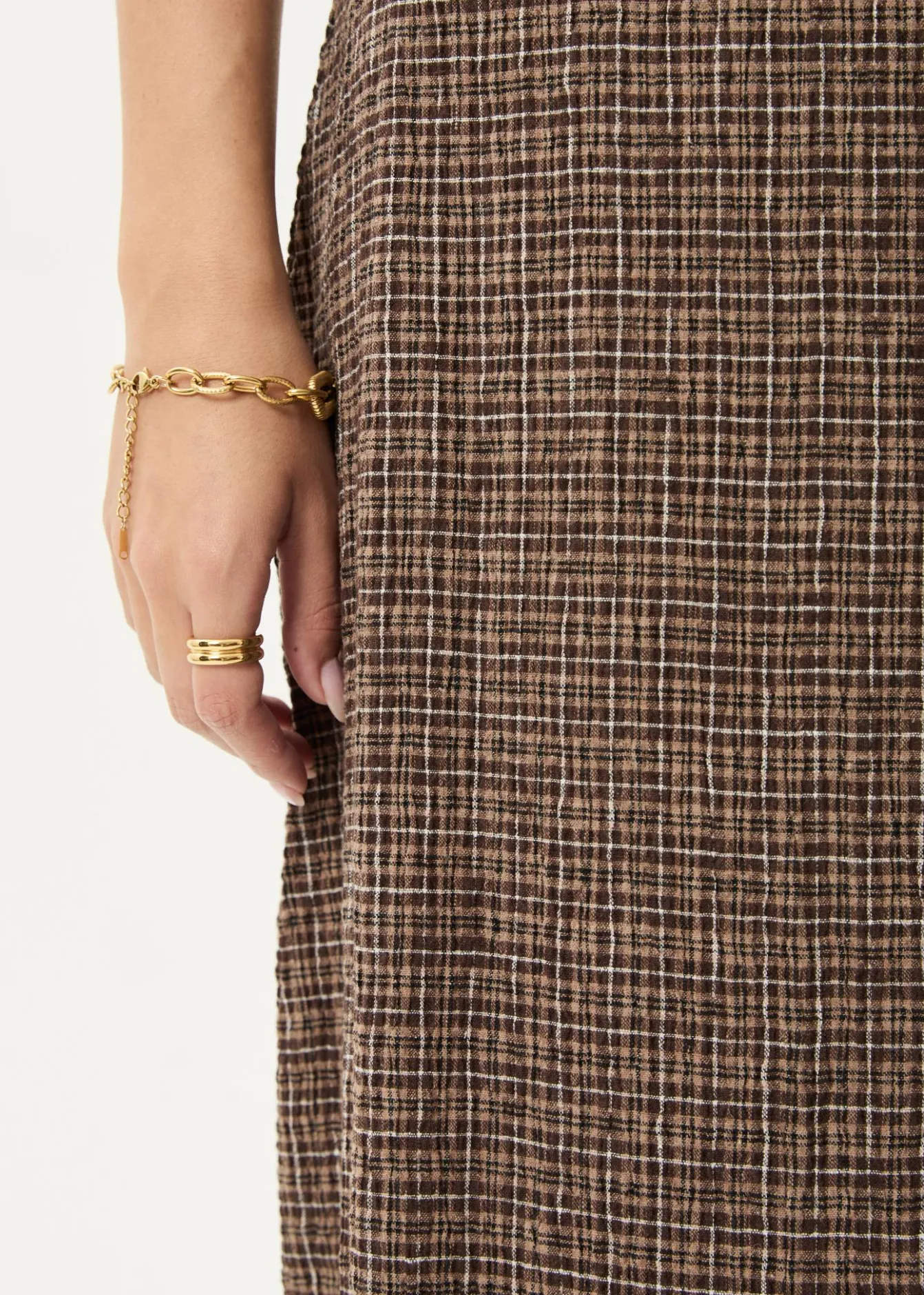 Skirts<Afends Hometown - Seersucker Maxi Skirt Coffee