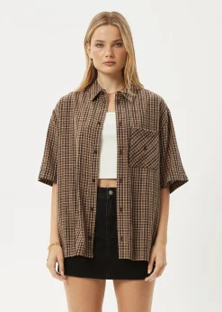 Shirts|Tees & Shirts<Afends Hometown  - Short Sleeve Shirt Coffee