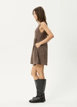 Dresses<Afends Hometown Jesse - Seersucker Mini Dress Coffee