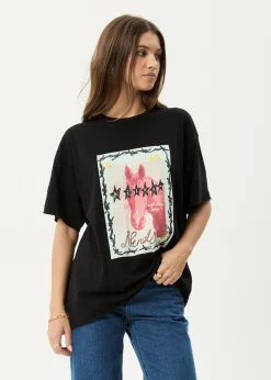 Tees & Shirts<Afends Horsegirl - Oversized Tee Black