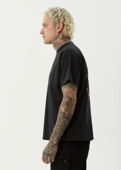 T-Shirts<Afends Horsey  - Boxy Tee Stone Black