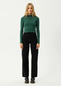 Long Sleeve|Essentials<Afends Iconic  - Long Sleeve Rib Top Hunter Green