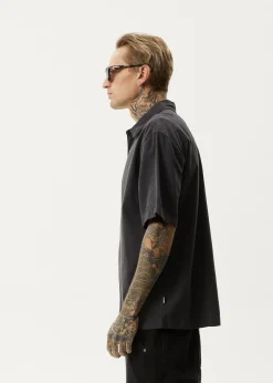 Shirts<Afends Intergalactic - Short Sleeve Shirt Black Stripe