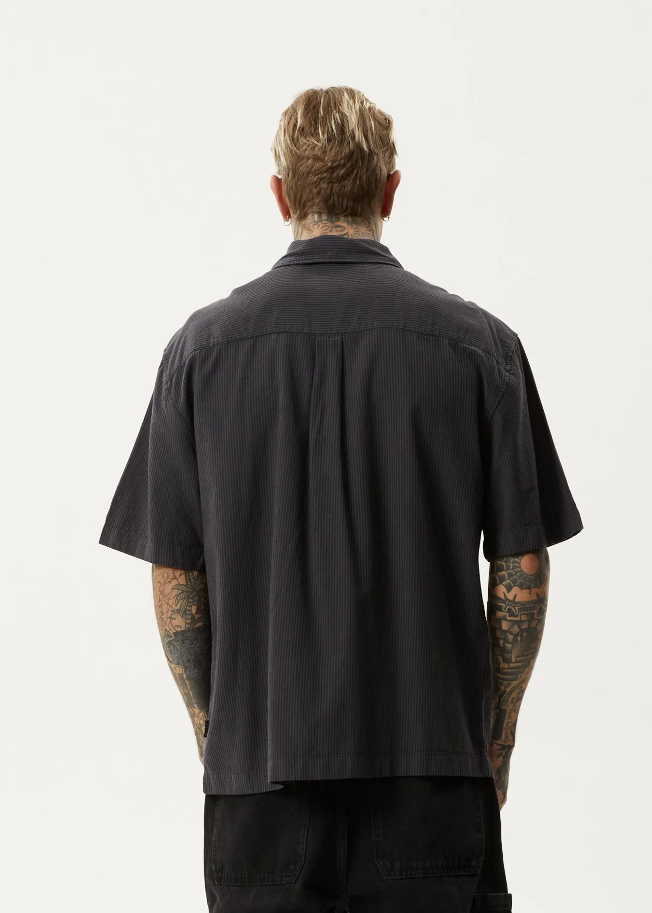 Shirts<Afends Intergalactic - Short Sleeve Shirt Black Stripe