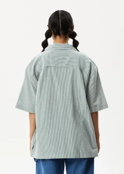 Shirts|Tees & Shirts<Afends Intergalactic  - Short Sleeve Shirt Emerald Stripe