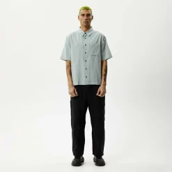 Shirts|Tees & Shirts<Afends Intergalactic  - Short Sleeve Shirt Emerald Stripe