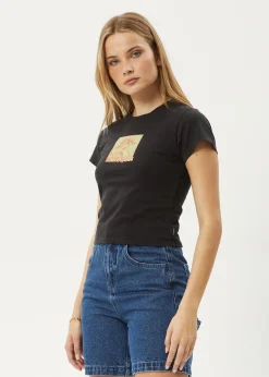 Tees & Shirts<Afends Ivy - Recyled Baby Tee Stone Black