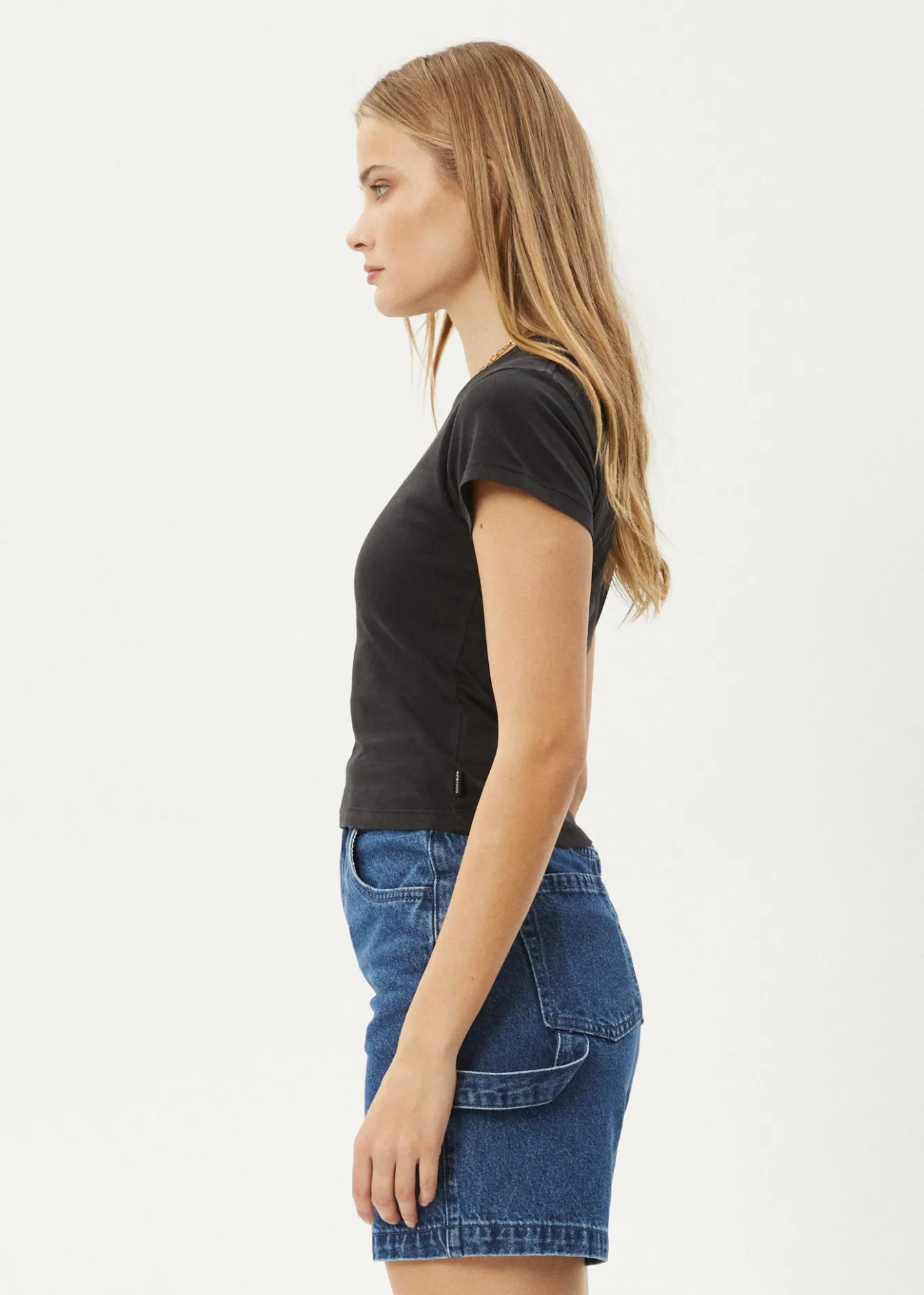 Tees & Shirts<Afends Ivy - Recyled Baby Tee Stone Black