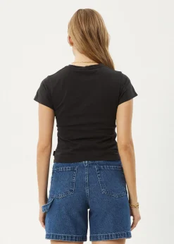 Tees & Shirts<Afends Ivy - Recyled Baby Tee Stone Black