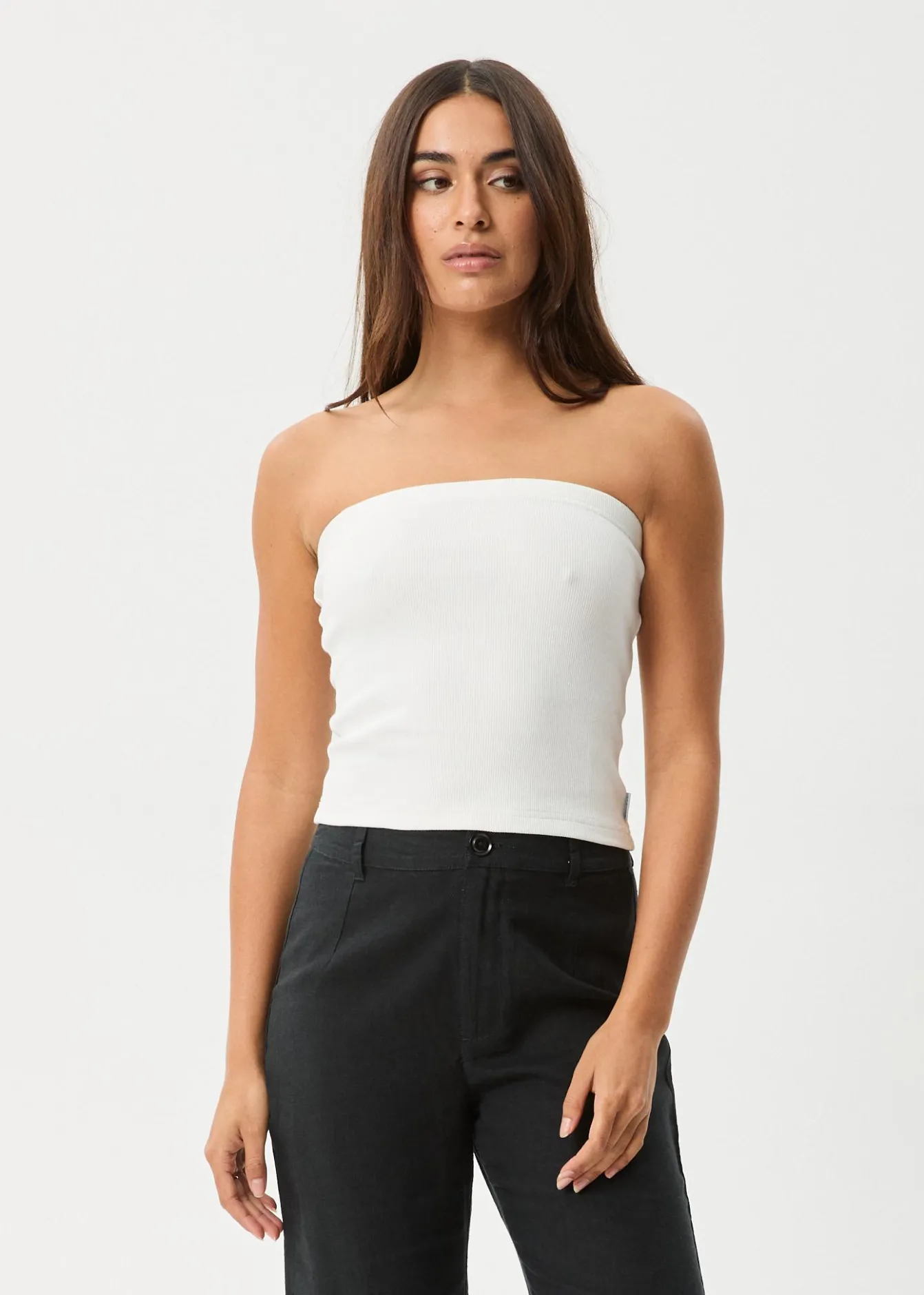 Sleeveless|Essentials<Afends Jamie - Rib Tube Top White