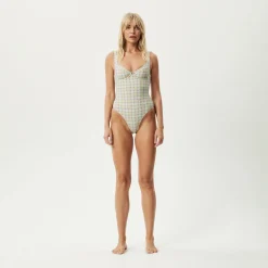Swimwear<Afends Kali  - Check One Piece Pistachio Check