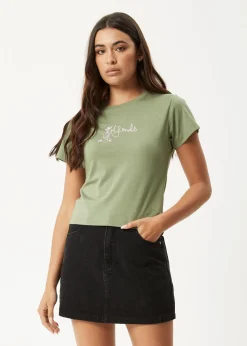 Tees & Shirts<Afends Karlee  -  Baby Tee Oil Green