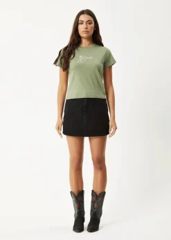 Tees & Shirts<Afends Karlee - Baby Tee Oil Green