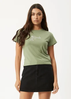 Tees & Shirts<Afends Karlee - Baby Tee Oil Green