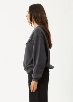 Outerwear<Afends Karlee  -  Crew Neck Jumper Charcoal