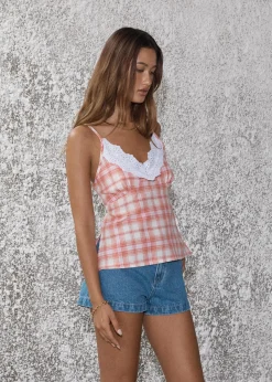 Sets & Co-Ords|Sleeveless<Afends Kayla  - Check Cami Pink Check