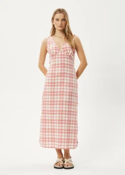 Dresses<Afends Kayla  - Check Maxi Dress Pink Check