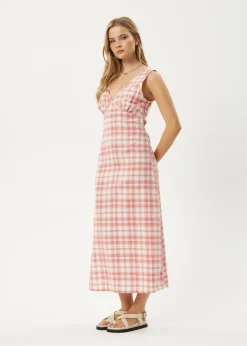 Dresses<Afends Kayla  - Check Maxi Dress Pink Check