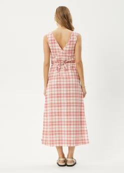 Dresses<Afends Kayla  - Check Maxi Dress Pink Check